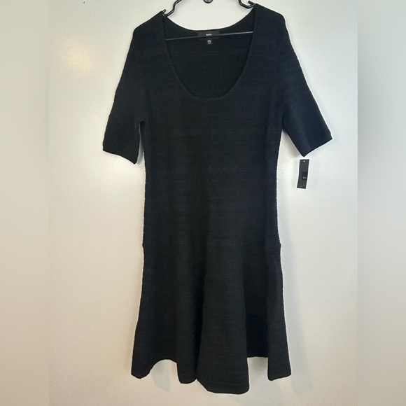 MWT Mossimo Black Knit Stretch Short Sleeve Fit & Flare Dress Size XXL - Picture 1 of 8